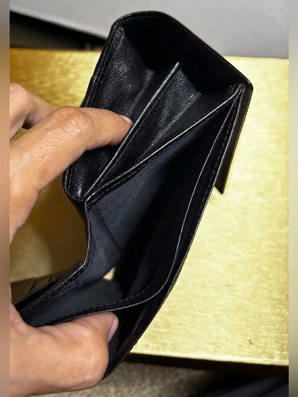 Dunhill Black Embossed Leather Bi-Fold Wallet
